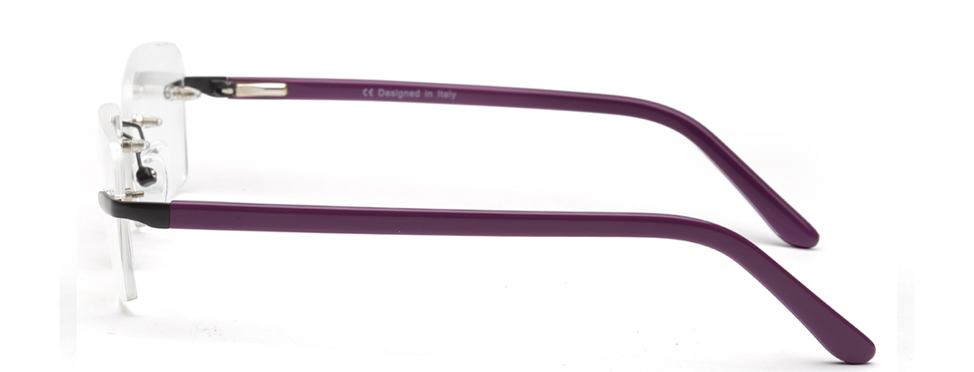 Rimless Unisex Purple Specs Frame for Men and Women