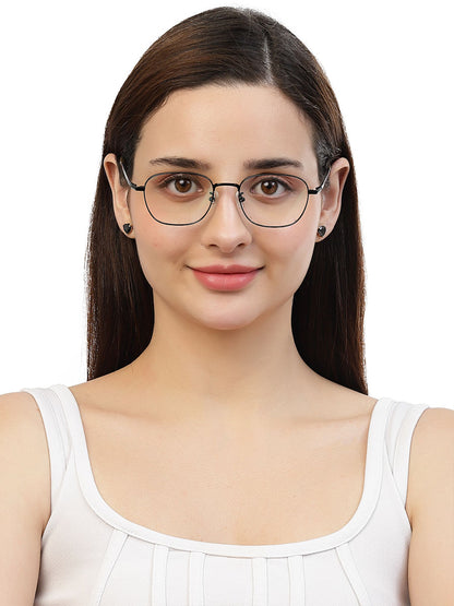 Zenith Titanium Black Square Unisex Specs Frame with Round Edges