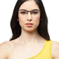 Half Rim Black Unisex Rectangle Large Eyeglass Frames