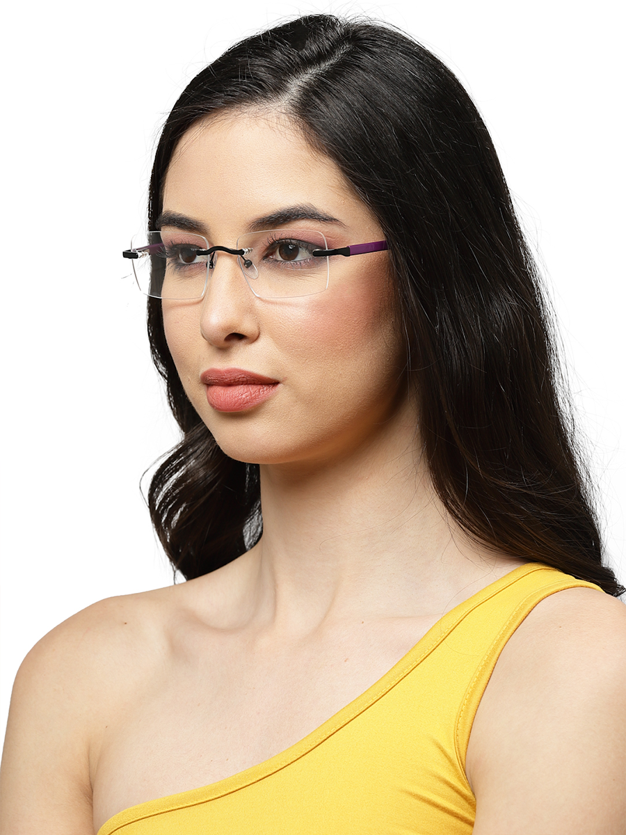 Rimless Unisex Purple Specs Frame for Men and Women