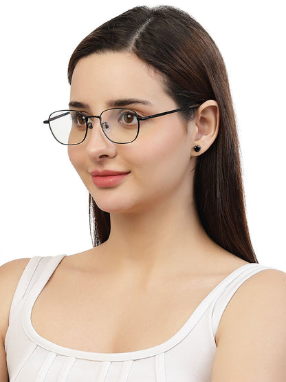 Zenith Titanium Black Square Unisex Specs Frame with Round Edges