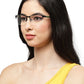 Half Rim Black Unisex Rectangle Large Eyeglass Frames