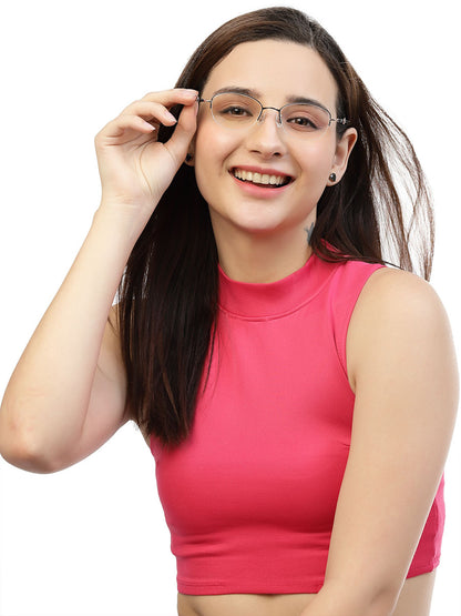 Zenith Titanium Half Rim Cateye Oval Specs Frame for Women