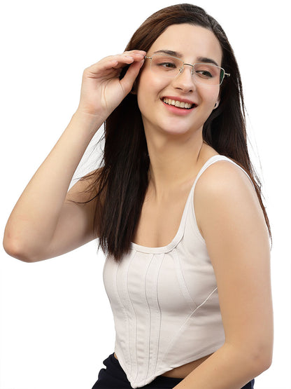 Zenith Titanium Half Rim Golden Unisex Spectacle Frame