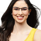 Half Rim Black Unisex Rectangle Large Eyeglass Frames