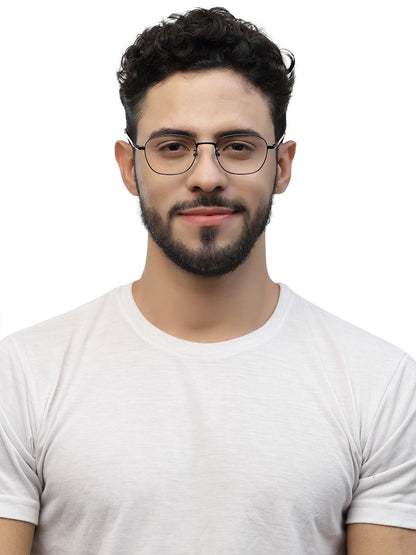 Zenith Titanium Black Square Unisex Specs Frame with Round Edges