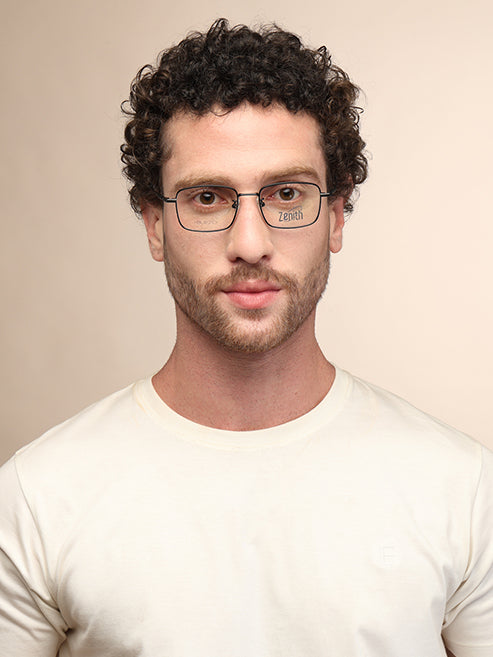 Zenith Titanium Metallic Black Square Frames