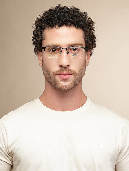 Zenith Titanium Half-Rimmed Black Frame