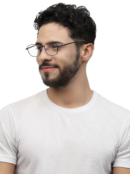 Zenith Titanium Black Square Unisex Specs Frame with Round Edges