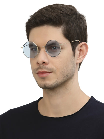 Blue Hexagon Unisex UV Protected Sunglass