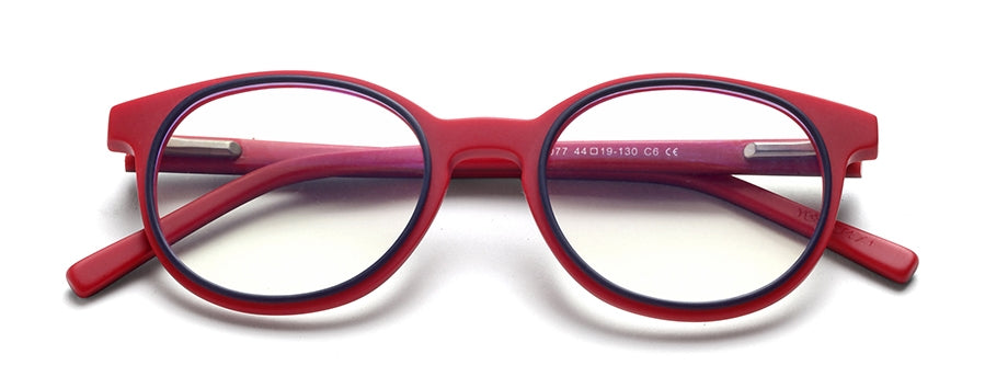 Red Oval Full Rim Acetate Frame for Kids