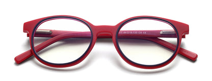 Red Oval Full Rim Acetate Frame for Kids