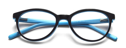 Blue Black Oval Full Acetate Glass Frames for Kids