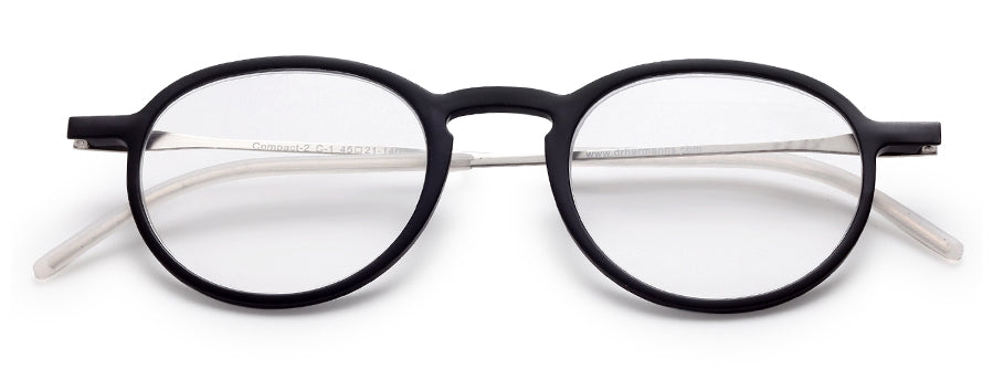 Black Oval Full Rim Metal Frame - Reading Eyeglasses