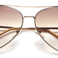 Golden Aviator Full Rim Metal Frame with Gradient Brown UV Sun Lens