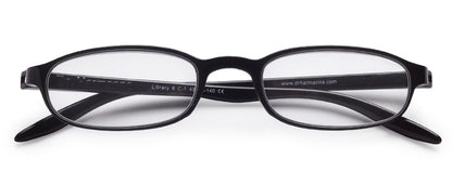 Black Oval Full Rim Acetate Frame - Reading Eyeglasses