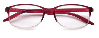 Wine Rectangle Half Rim Acetate Frame - Reading Eyeglasses