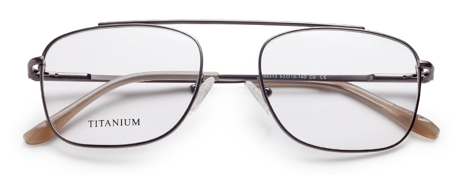 Gunmetal Square Full Rim Titanium Frame for Men