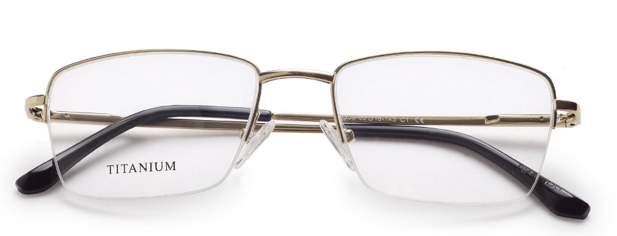 Golden Rectangle Half Rim Titanium Frame for Men