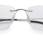 Silver Rectangle Rimless Titanium Unisex Frame