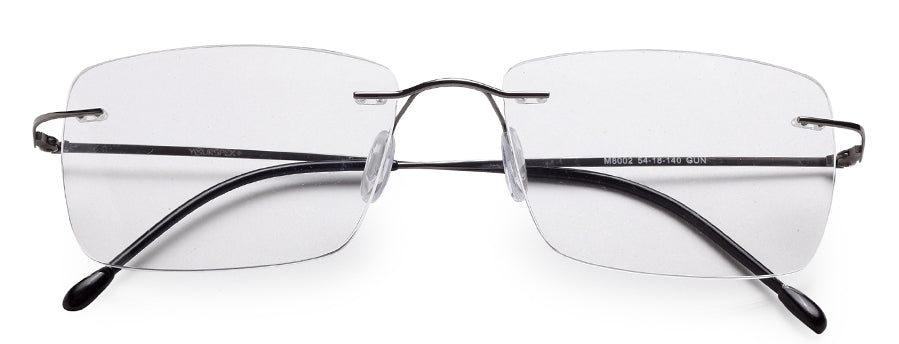 Gunmetal Rectangle Rimless Unisex Titanium Frame