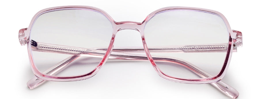 Pink Square Full Rim Acetate Glass Frame for Women