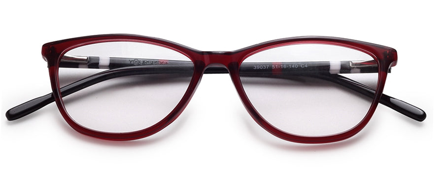 Red Cateyes Full Acetate Spectacle Frames for Female