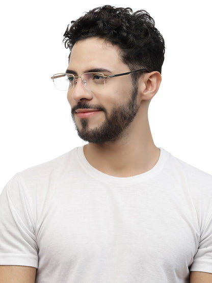 Zenith Titanium Half Rim Golden Unisex Spectacle Frame