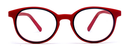 Red Oval Full Rim Acetate Frame for Kids