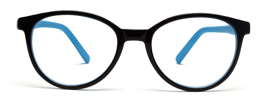 Blue Black Oval Full Acetate Glass Frames for Kids