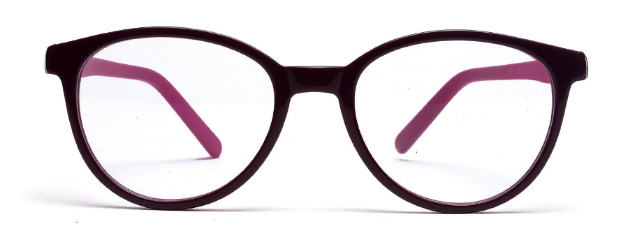 YourSpex Purple Black Oval Acetate Glasses Frame for Kids