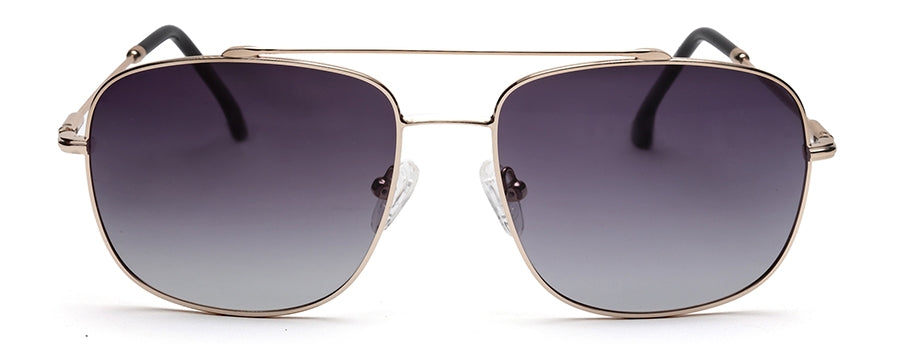 Gold Square Full Rim Metal Sunglasses For Men