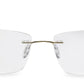 Gold Rectangle Rimless Titanium Frame for Unisex