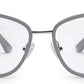 Grey Cateyes Full Rim Acetate & Metal Women Eyeglasses Frame