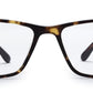 Brown Tort. Rectangle Full Rim Acetate Eyeglass Frame for Men