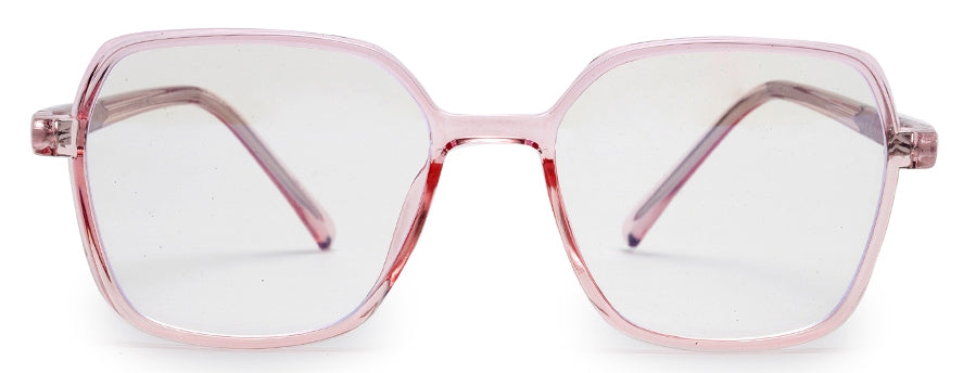 Pink Square Full Rim Acetate Glass Frame for Women