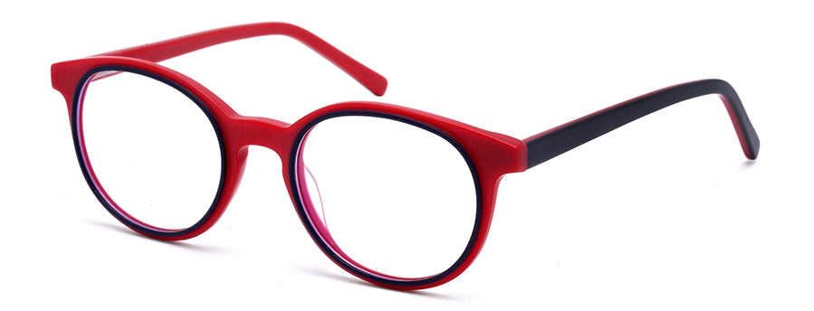 Red Oval Full Rim Acetate Frame for Kids