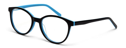 Blue Black Oval Full Acetate Glass Frames for Kids