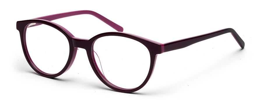 Purple Black Oval Acetate Glasses Frame for Kids