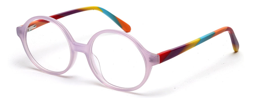 Transparent Round Full Rim Acetate Frame for Kids