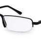 Black Oval Half Rim Metal Frame - Reading Eyeglasses