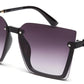 Black Square Half Rim Acetate Frame with Gradient Black UV Sunglass