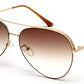 Golden Aviator Full Rim Metal Frame with Gradient Brown UV Sun Lens