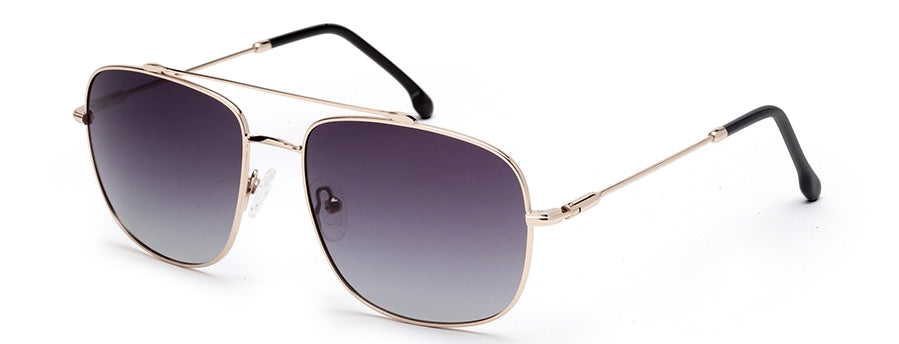 Gold Square Full Rim Metal Sunglasses For Men