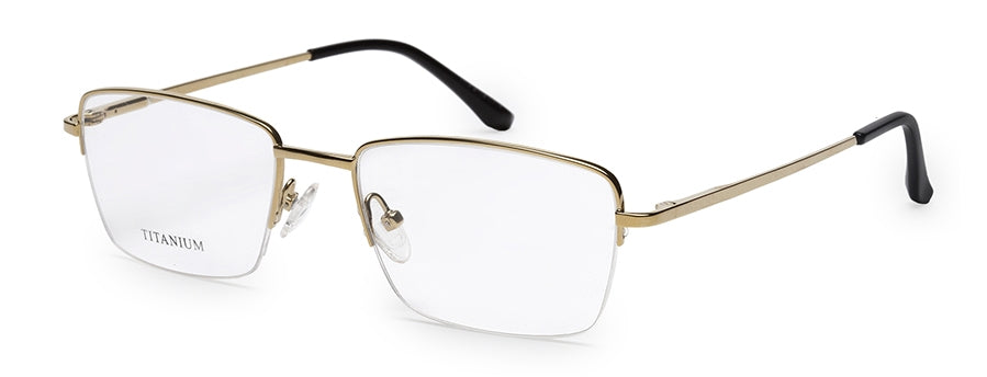 Golden Rectangle Half Rim Titanium Frame for Men