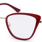 Red Cateyes Full Rim Acetate & Metal Women Eyeglasses Frame