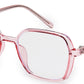 Pink Square Full Rim Acetate Glass Frame for Women