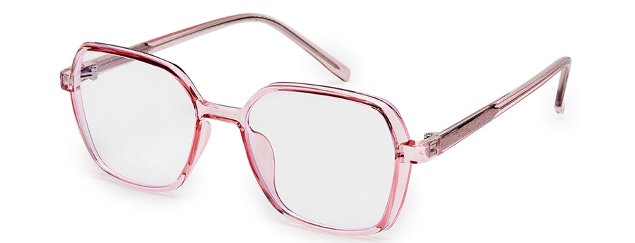 Pink Square Full Rim Acetate Glass Frame for Women