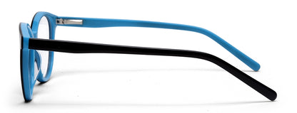 Blue Black Oval Full Acetate Glass Frames for Kids