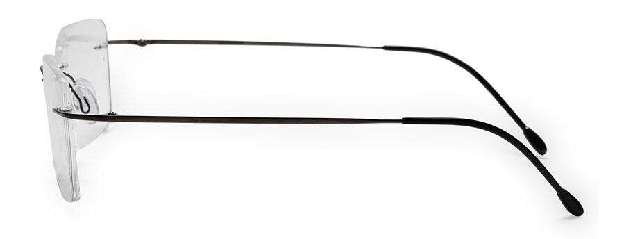 Gunmetal Rectangle Rimless Unisex Titanium Frame